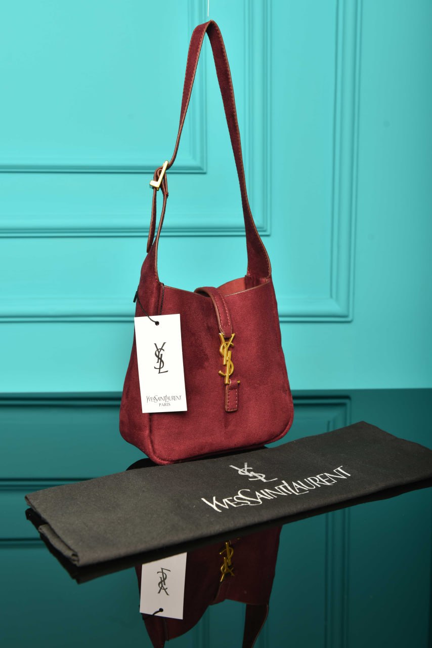YSI - Le 5 A 7 Micro Made of Grained Leather Bag in Suede