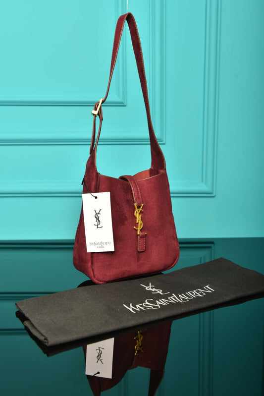 YSI - Le 5 A 7 Micro Made of Grained Leather Bag in Suede