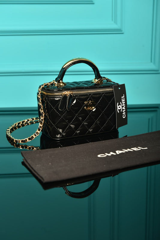 CH - Quilted Small Lambskin Vanity Case Bag